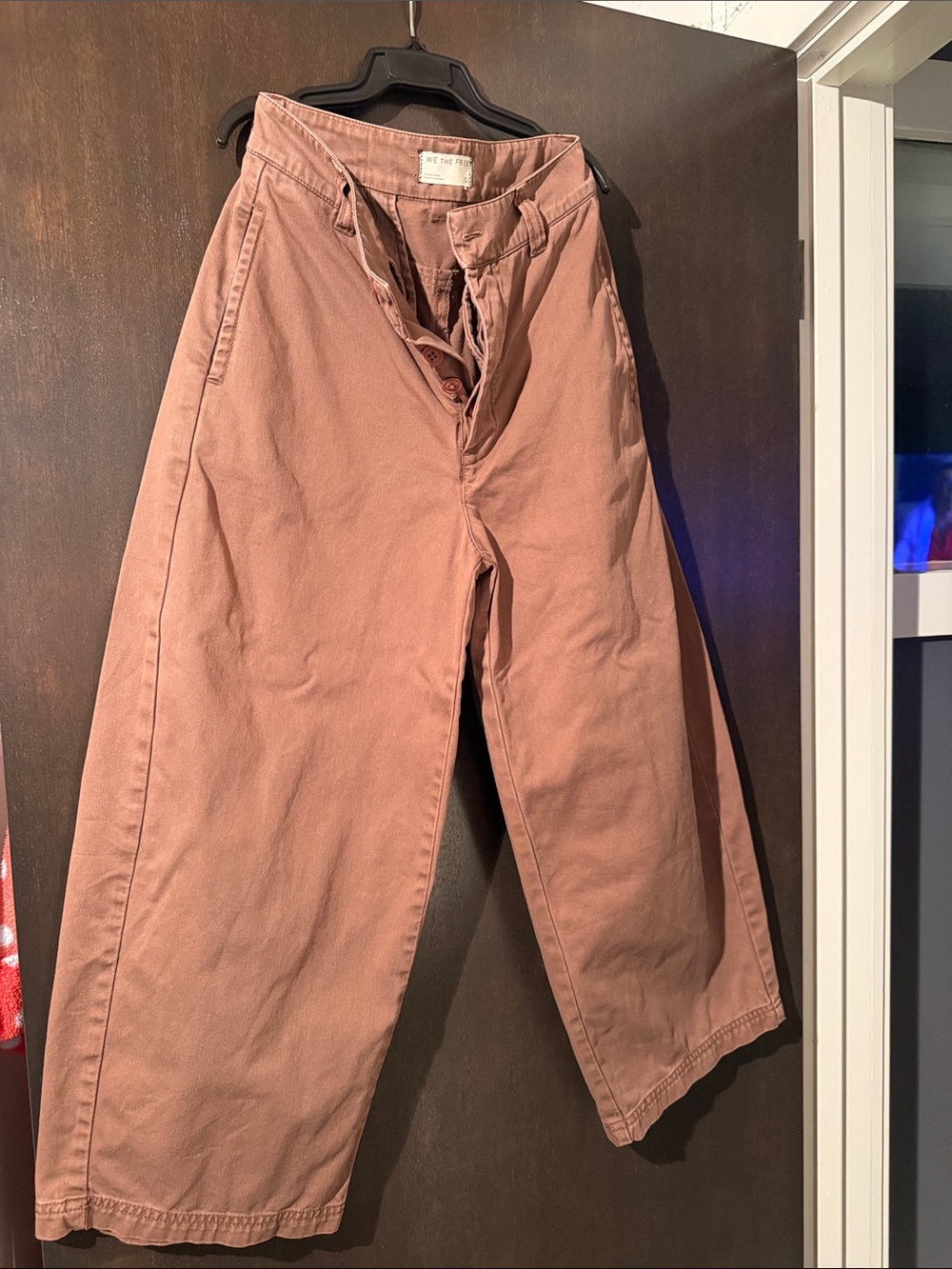 We The Free Wide-Leg Chinos in Dusty Rose